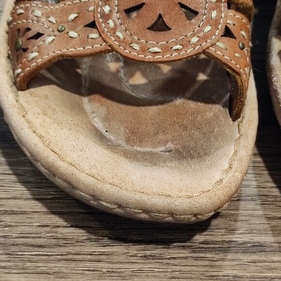 Clarks Artisan leather upper slipper brown women's size 8M - Picture 9 of 12